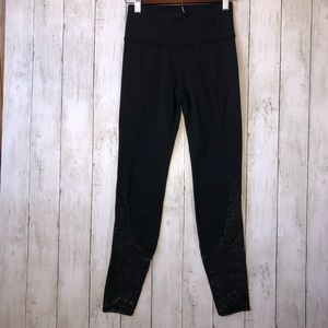 Athleta Legging Shiny Glitter Legs Size XS Black